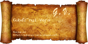 Gubányi Vera névjegykártya